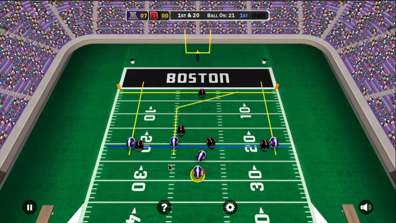 2 Minute Football QB Legend — a run toward the end zone in a packed stadium as the play develops.